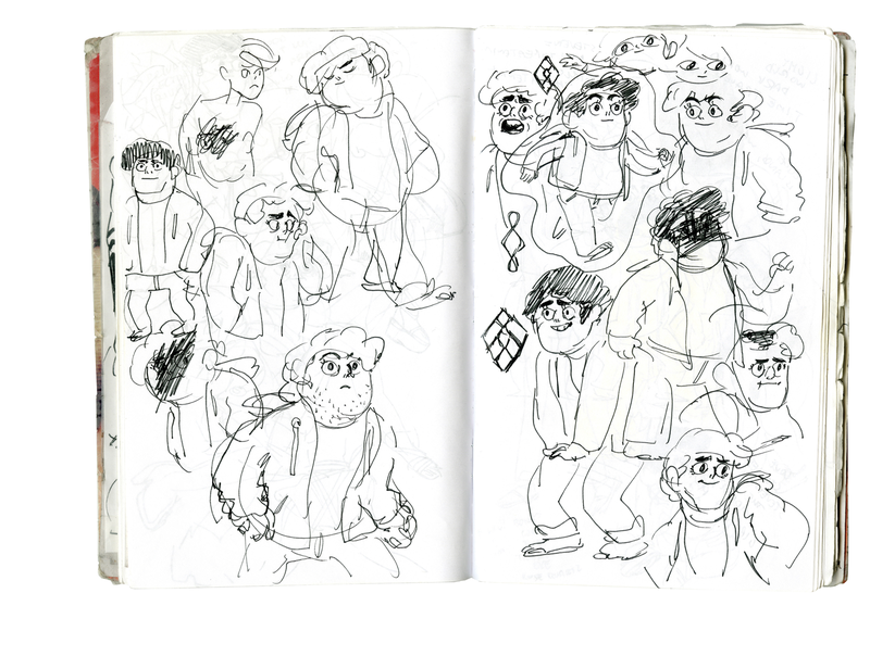 Some of the earliest development drawings of Steven Universe drawn by Rebecca Sugar in preparation for the pilot pitch.